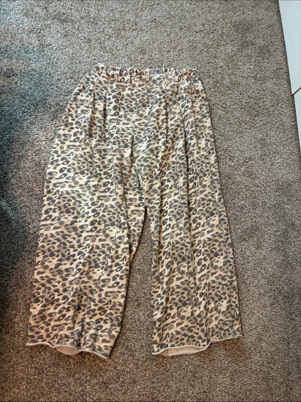 aerie Girls Leopard Joggers - Beige and Brown